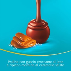 Lindt Lindor Praline di Cioccolato al Latte con Ripieno al Caramello Salato, 16 Cioccolatini