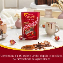 Lindt Lindor Doppio Cioccolato Praline di Cioccolato al Latte con Ripieno Fondente