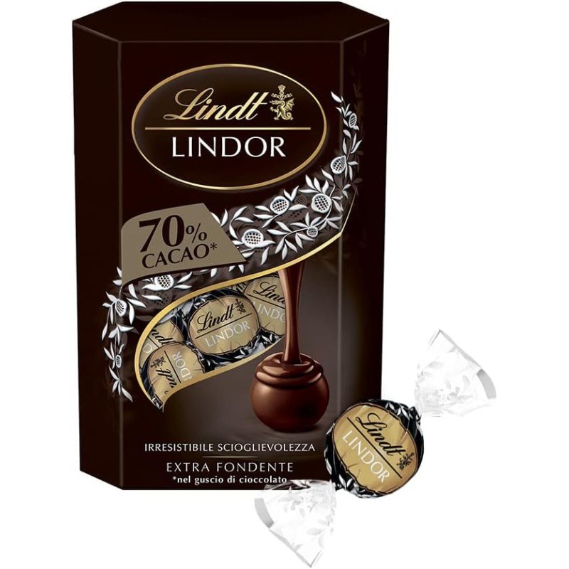 Lindt Lindor Praline di Cioccolato Extra Fondente 70%