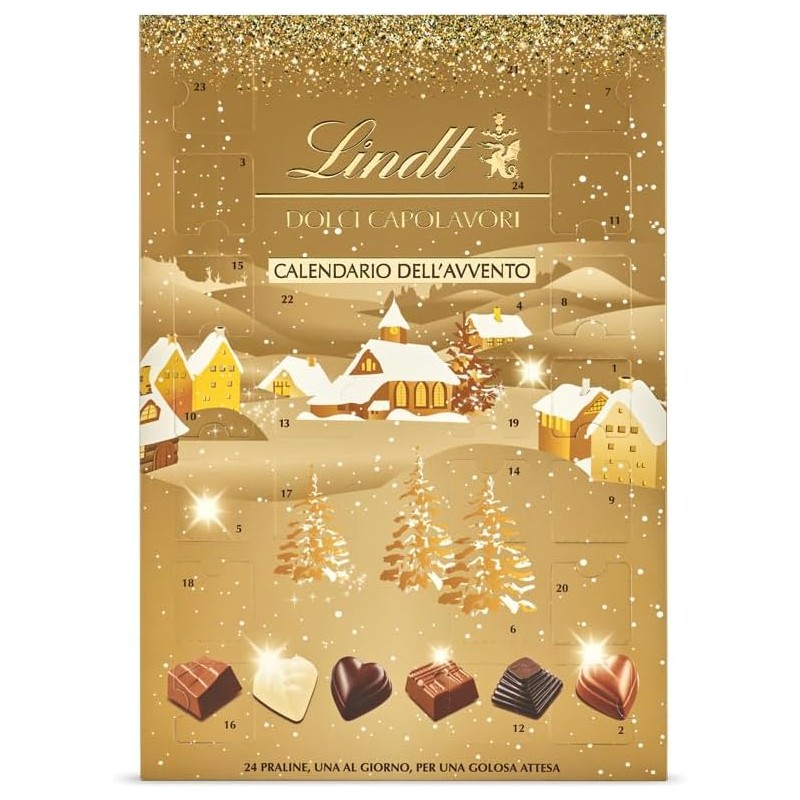 Lindt Calendario dell Avvento Dolci Capolavori: 24 Praline di Cioccolato Assortite