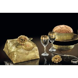 Panettone Flamigni artigianale classico con glassa di mandorle e nocciole 1kg incarto Oro