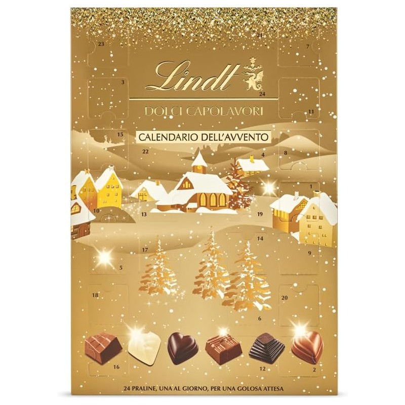 Lindt Calendario dell Avvento Dolci Capolavori: 24 Praline di Cioccolato Assortite Lindt Calendario dell Avvento Dolci Capolavori: 24 Praline di Cioccolato Assortite