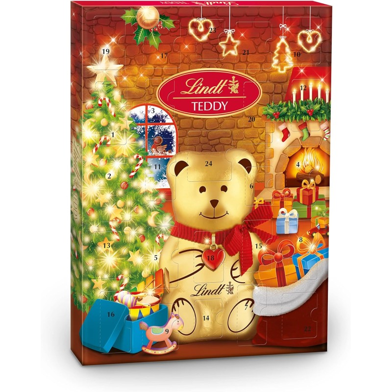 Lindt Calendario dell Avvento Orsetto: 24 Cioccolatini Cioccolato al Latte Lindt Calendario dell Avvento Orsetto: 24 Cioccolatini Cioccolato al Latte