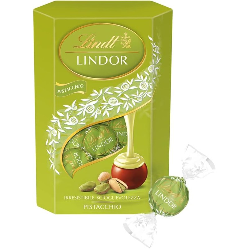 Lindt Lindor Praline di Cioccolato al Latte con Ripieno Pistacchio Lindt Lindor Praline di Cioccolato al Latte con Ripieno Pistacchio