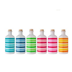 Orcio in vetro decorato 0,50 lt in astuccio, colori assortiti (Azzurro, Acquamarina, Giallo, Verde, Rosso, Fucsia), 1 pezzo