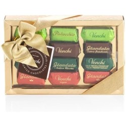 Venchi - Cofanetto Dorato con Cioccolatini Gianduiotti Assortiti, 110 gr - Con "Nocciola Piemonte IGP" | Cioccolatini | MistriS