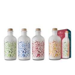 Olio Extravergine di Oliva in Orcio di Vetro Decorato – 500 ml (colori assortiti) | Olio | MistriStrenne