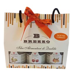 Mini Shopper Regalo Brezzo con 3 Salse per Formaggi 330 gr