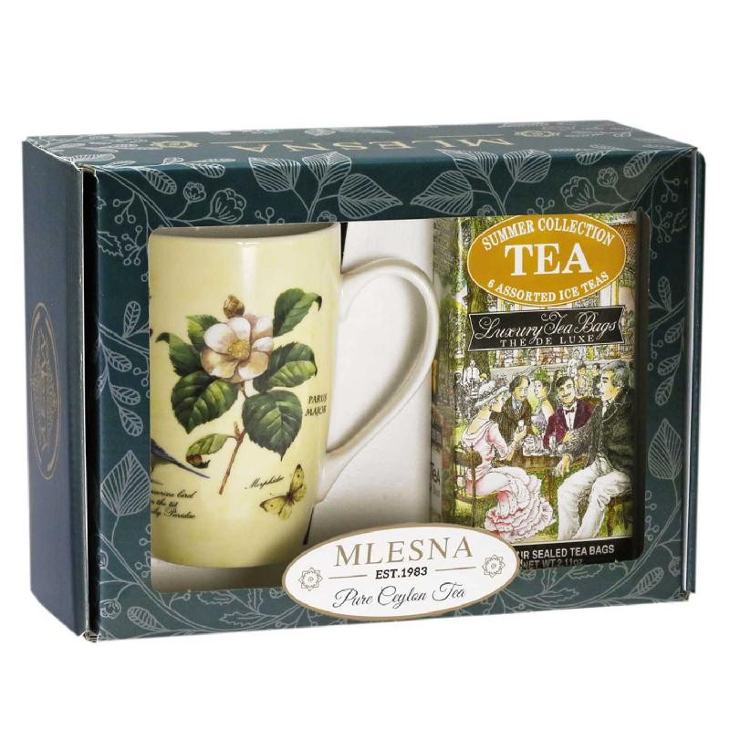 Scatola da regalo con Mug fiore e 30 filtri Te Scatola da regalo con Mug fiore e 30 filtri Te