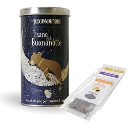 Regina di Fiori - Tisane della Buonanotte. Lattina Decorata con 12 Filtri Assortiti da 3 gr