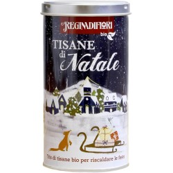 Regina di Fiori - Tisane del Natale. Lattina Decorata con 12 Filtri Assortiti da 3 gr
