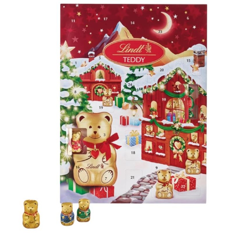 Lindt Calendario dell Avvento Orsetto, 24 Cioccolatini Cioccolato al Latte 170 gr | Cioccolatini | MistriStrenne