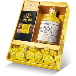 Baratti & Milano - Cofanetto Degustazione con Bottiglia Liquore di Limoncello Mazzetti con Praline e 2 Tavolette 300 gr