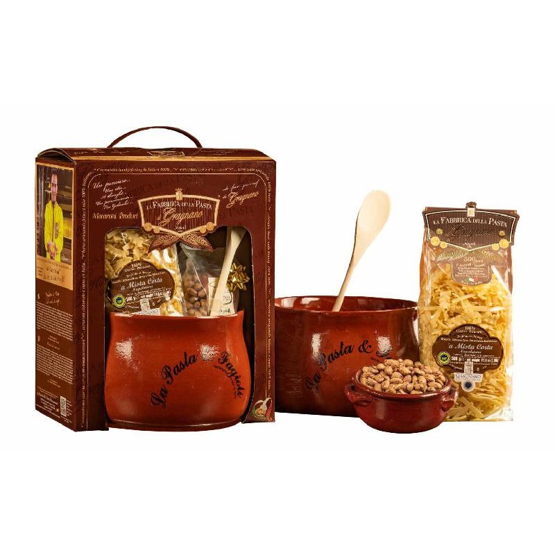 Kit Pasta e Fagioli in Ceramica 500 gr, colori assortiti | Confezione Natalizia 2026
